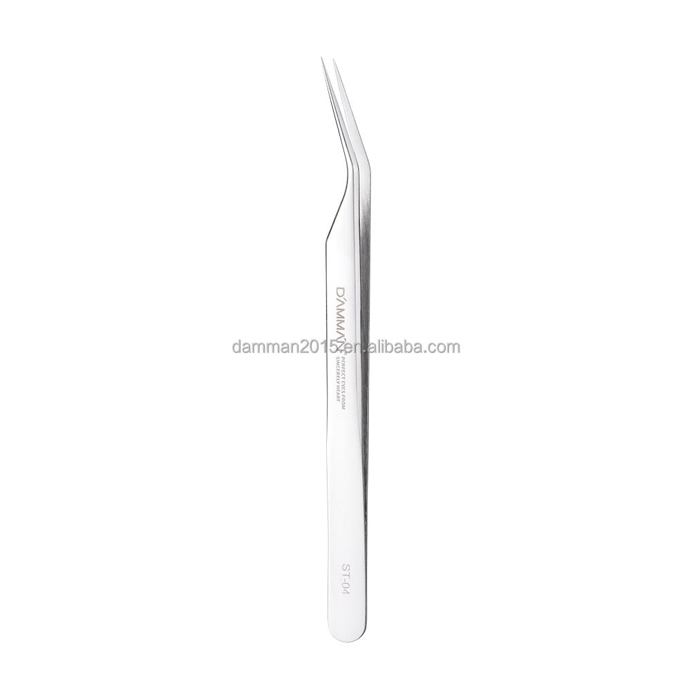 Free Shipping DAMMAN Stainless Steel Eyelash and Eyebrow Tweezers with Pointed Tip for Lash Extensions