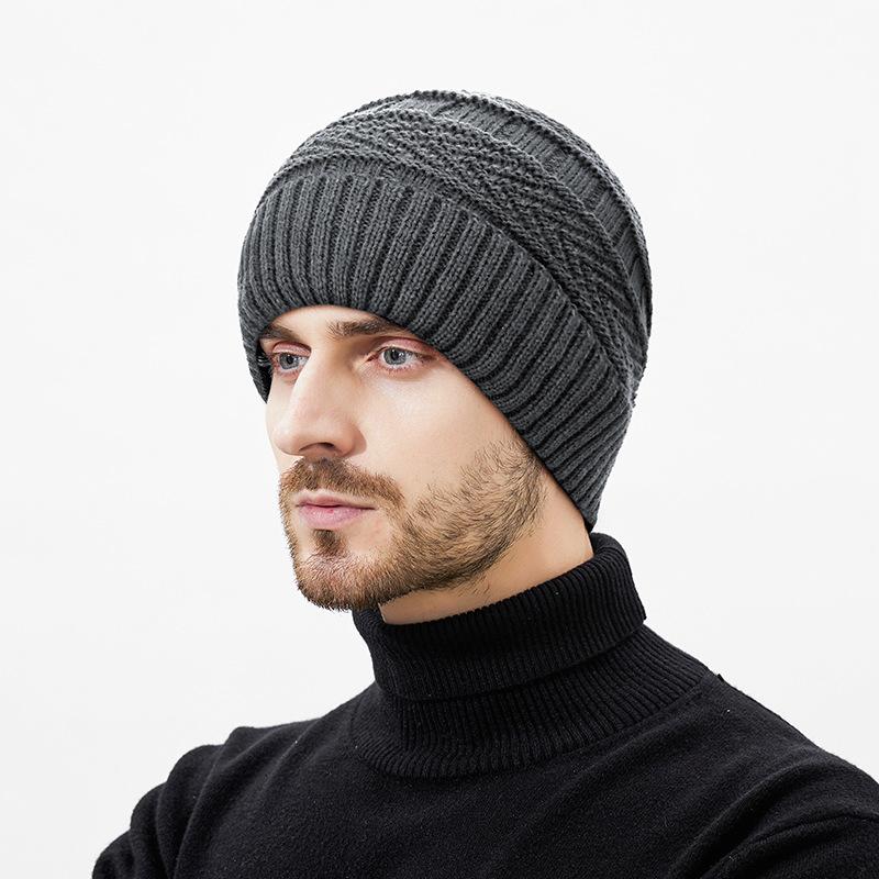

Winter Plush Scarf Two-Piece Velvet Warm Knit Cap for Men Women Outdoor Cycling Ear Protection Windproof Wool Cap Hat сірий