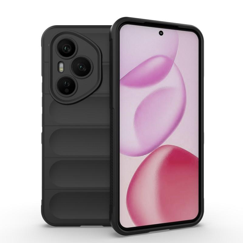 Für Honor 400 Pro 5G (Global) TPU Hülle WANLONFENG HD Serie Rutschfeste Handyhülle mit gehärtetem Glas