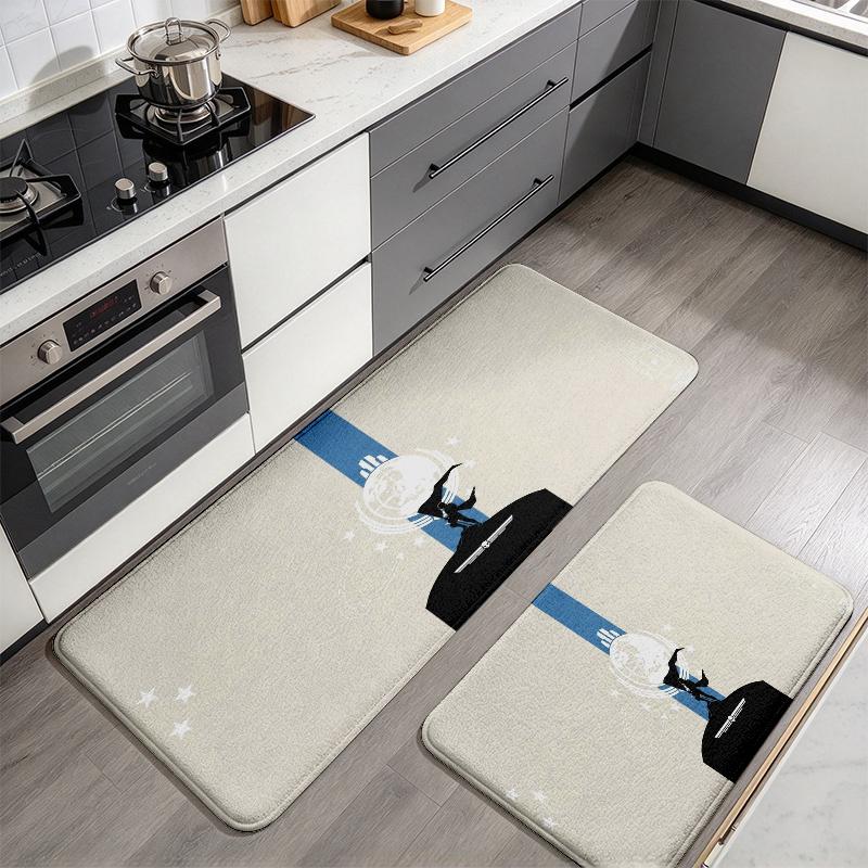 Helldivers Flannel Kitchen Mat Christmas Soft Area Rug Non Slip Floor Carpet Home Decoration