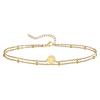 Stainless Steel Bead Chain Round Letter Double-layer Bracelet