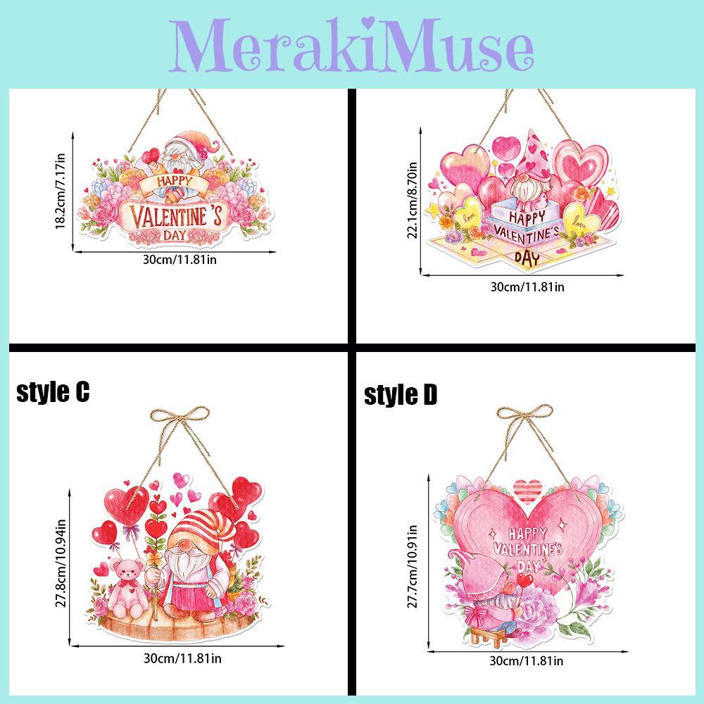 Pink Day Valentines Door Hanging Decor With Flowers Heart Design For Party