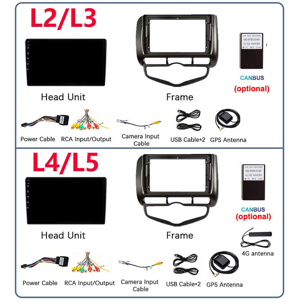 Android 14 Radio For Honda JAZZ City 2002 2003 2004 2005-2007 Car Stereo Multimedia Player Carplay Auto GPS Navigation 2DIN DSP