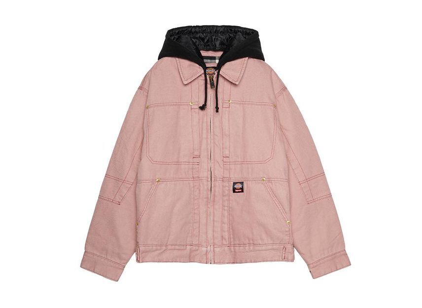 Supreme Dickies Kapuzen-Arbeitsjacke Staubrosa