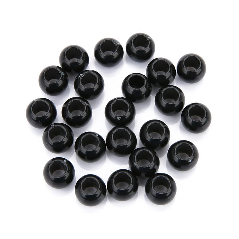 

Acrylic Round Bead White Black Color with 3.6mm Big Hole Spacer Charm Beads for DIY Jewelry Making Material 6mm 400Pcs чёрный