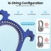 Blue 16 String Lyre Harp Solid Mahogany Antler Design Portable Musical Instrument for Adults Beginners Kids Gift Practice Travel