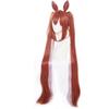 100cm Anime Uma Musume Pretty Derby Cosplay Wig Daiwa Scarle Cosplay Wig Headwear Brown Synthetic Hair Heat Resistant