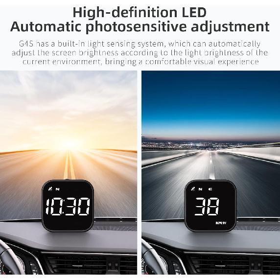 G4S Digital GPS Speedometer, New HUD Car Head Up Display With Digital Speed In MPH KPH, Universal For Cars Truck Electric Hybrid Automobile