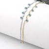CXYWBD Turkish Evil Eye Tassel Anklet Gold Silver Two Layer Adjustable Foot Chain for Women Girls