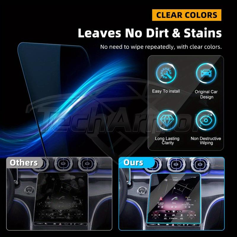 Car Tempered Glass Protective Film For Mercedes-Benz C-Class Auto GPS Navigation Dashboard Screen Protector Interior Accessories