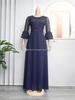 African European Women's Plus Size 2023 New Lace Heavy Work Chiffon Dress