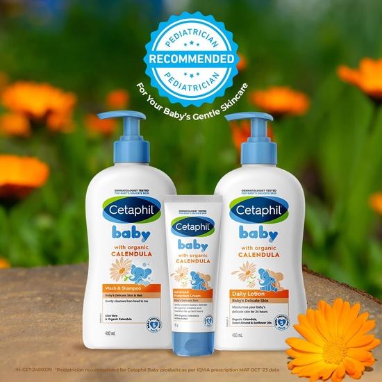 Cetaphil Babycreme, Feuchtigkeitscreme für Gesicht und Körper | Erweiterter Schutz | Sanft und weich mit Bio-Ringelblume, 85 g