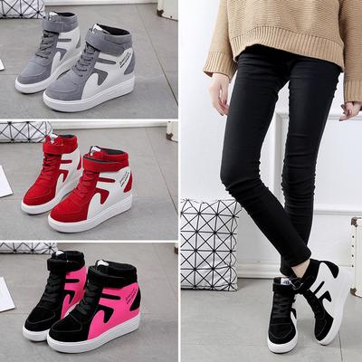 Sexysexy   Womens Wedges Shoes High Thick Bottom Platform Leisure Sports Shoes High Top Sneakers For Women