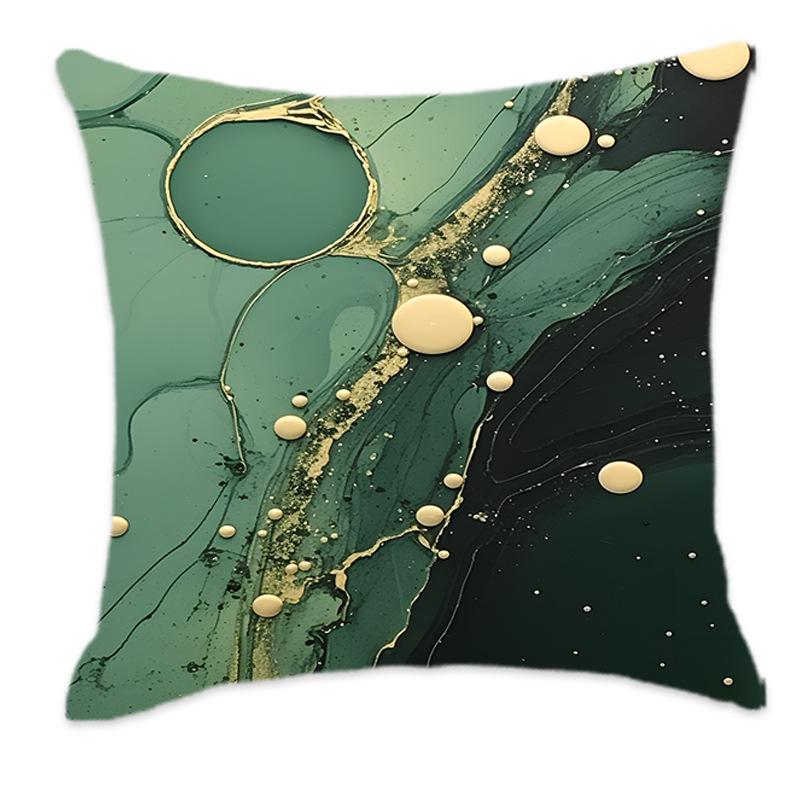 Green Marble Gilded Soft Backrest Cushion for Home & Car