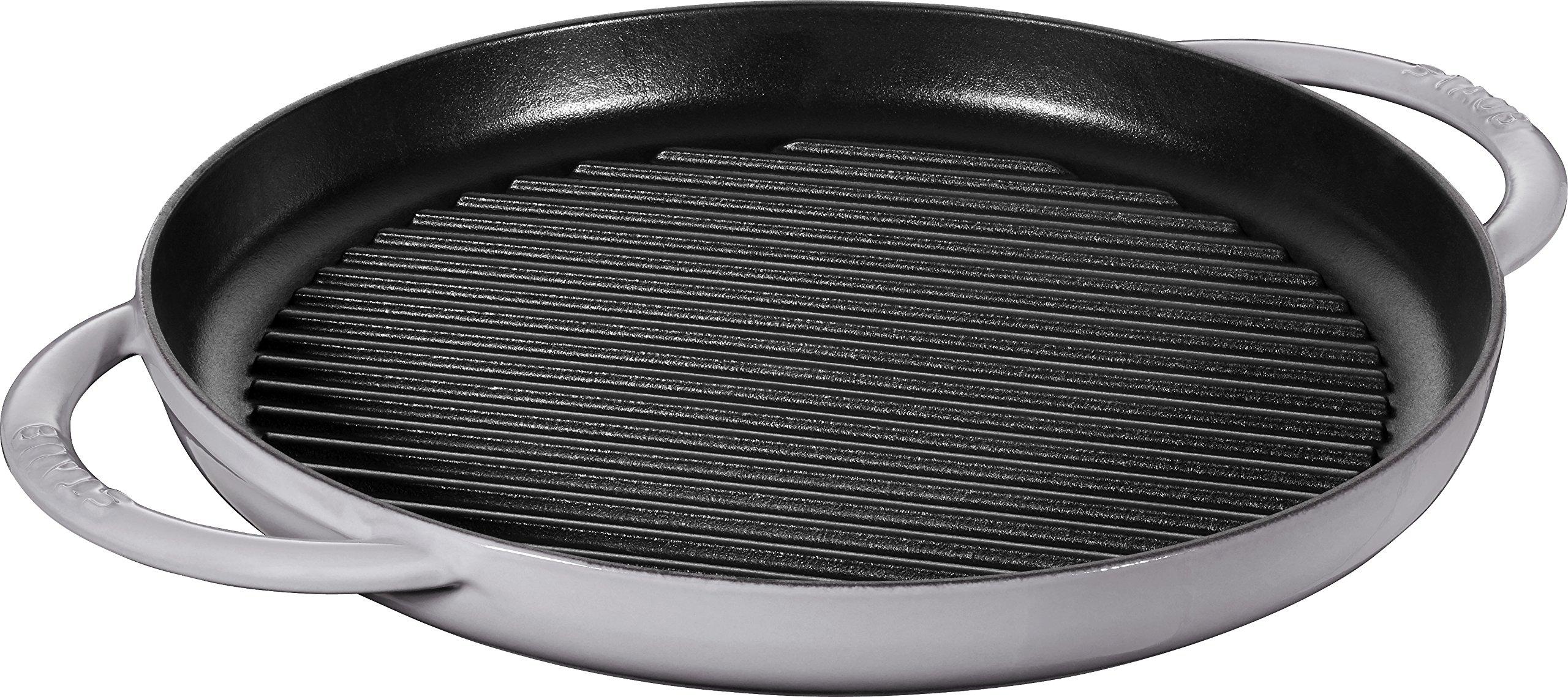

staub Grill Round Gray Grill Both Cast IH Compatible Japanese Grill Frying Pan Pure 30cm Pan, Hands, Metal, Enamel, [Authorized Product] & 40511-782 серый