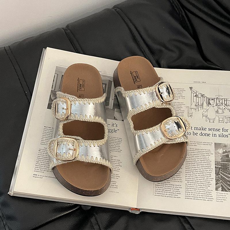 Boken slippers casual platform slippers women's outer wear new summer outer wear comfortable with skirt one-word slippers