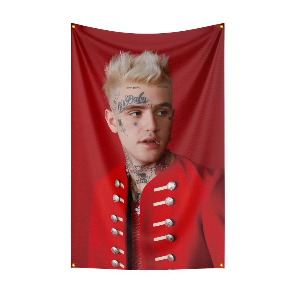 L-lil peeps Flag Rock Music Band Banner HD Printing Tapestry Exhibition, Music Band Fans, Garage Decor