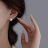 Silver Crown Pearl Stud Earrings For Women Luxury Fashion Jewelry