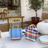 Vacation Style PVC Vegetable Basket Bag Bohemian Style Plastic Handbag Beach Tote Bag  Shopping