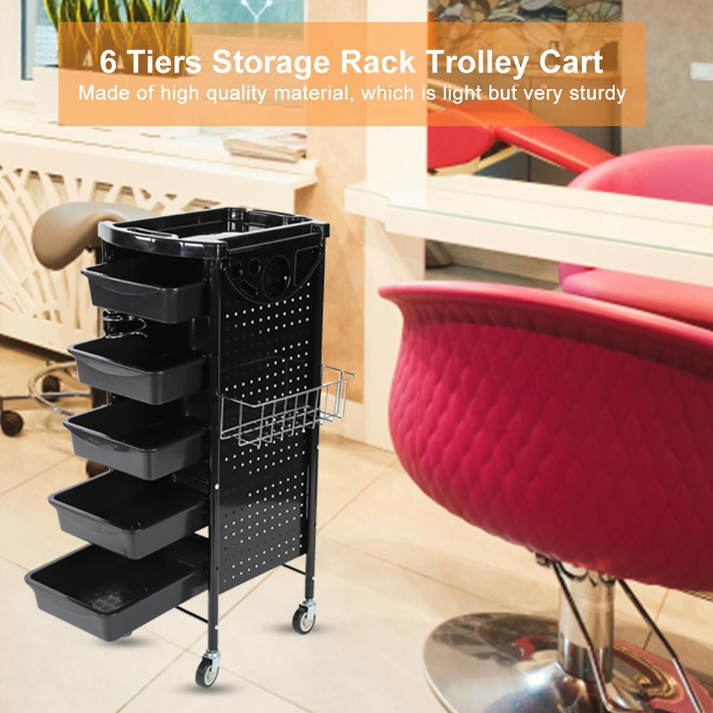 6 Tiers Storage Rack Trolley Cart With Wheels For Hair Salon & Beauty Salons