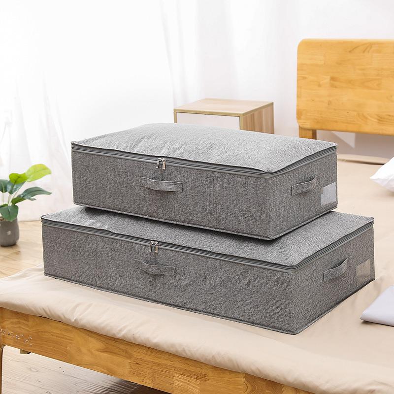 Foldable Cotton Linen Under-bed Storage Box - Moisture & Dust-Proof Organizer