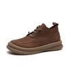 Best-selling Handmade Women's Shoes, Retro Round-toed Flat High-top Lace-up Soft Leather Women's Single Boots