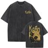Korn Follow The Leader Album Vintage Washed Graphic Tee  Unisex Gothic NuMetal Unisexs Casual Oversized  Cotton TShirt