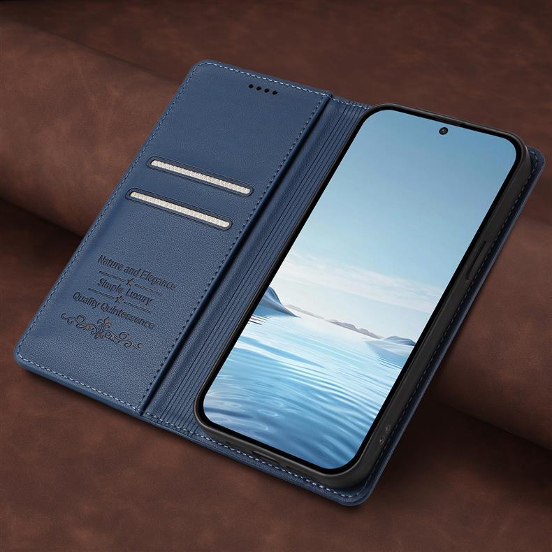 Suitable for Samsung S26 Edge phone case with leather texture, strong magnetic attraction, flip cover, S25 FE dual card slot protective case