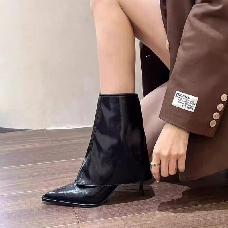 Fashion Women's High Heels 2025 New Design Women's Party Shoes Pointed Toe Mid-tube Side Zipper Women Boots Hot Sell Botas Mujer