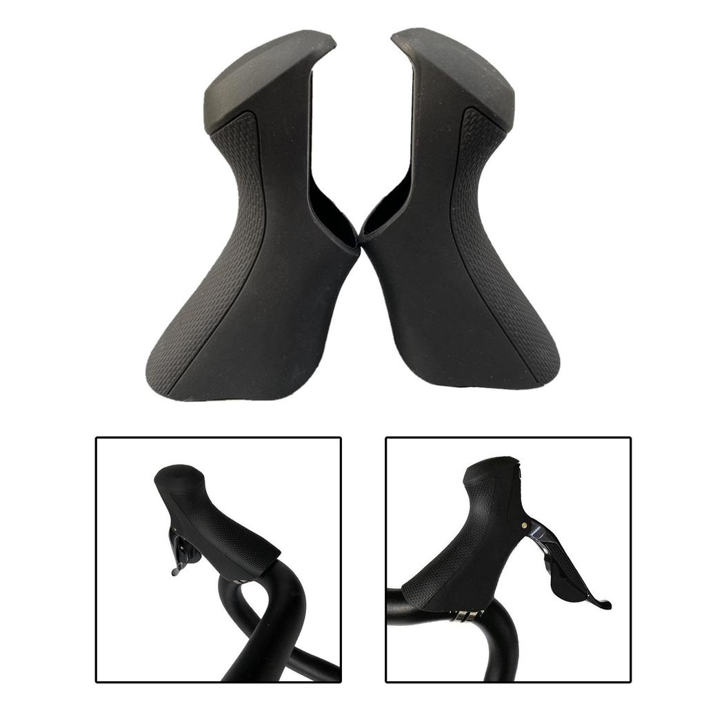 Bike Shift Brake Lever Cover Non-slip Road Bike Parts Comfortable Grip Tear Resistant 2 Pieces Replacement Cover for ST6870 Only