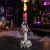 Vintage Style Halloween Ornaments LED Ghost Candle Light, Spooky Hand Lamp Flameless Flickering Lamps Tabletop Decor, Horror Light for Party