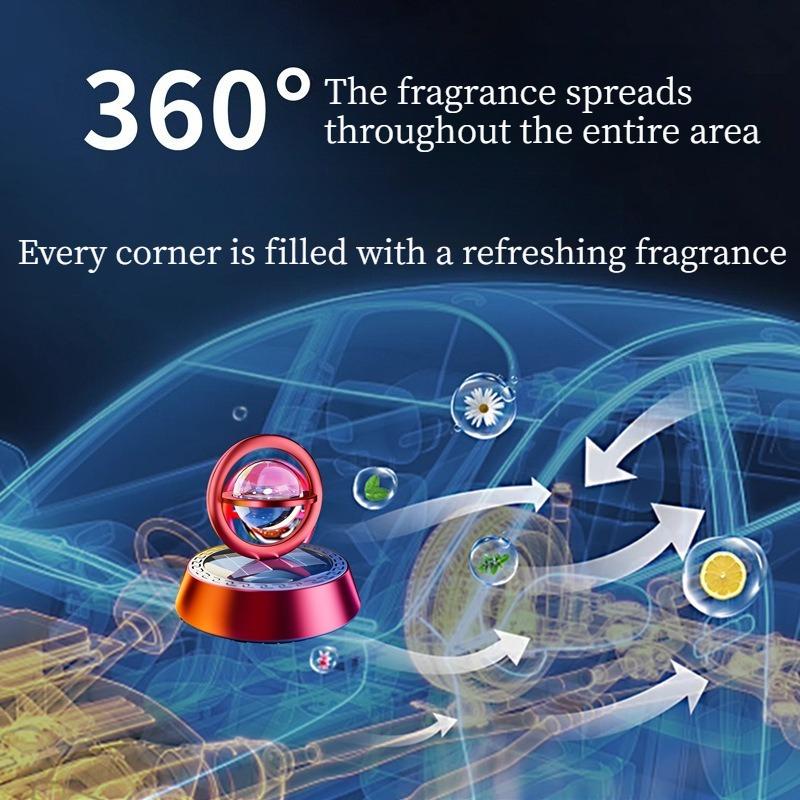 1PACK Creative Star Ring Solar Rotating Car Perfume Car Aromatherapy Suspension Ornament Car Decoration