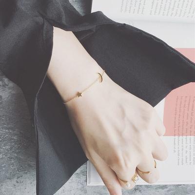 Minimalist Star Moon S925 Sterling Silver Bracelet Special-Interest Design Bracelet