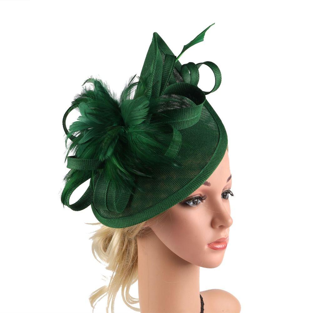 Exquisite Feather Fascinator Hat Elegant Bridal Headband Retro Bride Headdress Wedding