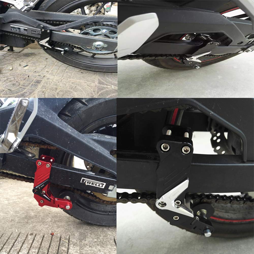 ZSADZS Universal Motorcycle Chain Tensioner CNC Aluminum Alloy Withstand Motorcycle Chain Regulator (Silver)