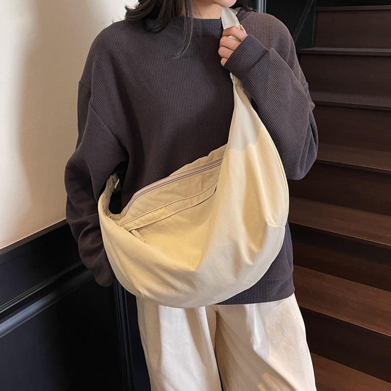 Casual Satchel Dumpling Bag Large Capacity Lightweight Outer Pocket New Nylon Cloth Women's Shoulder Messenger Bag 474155