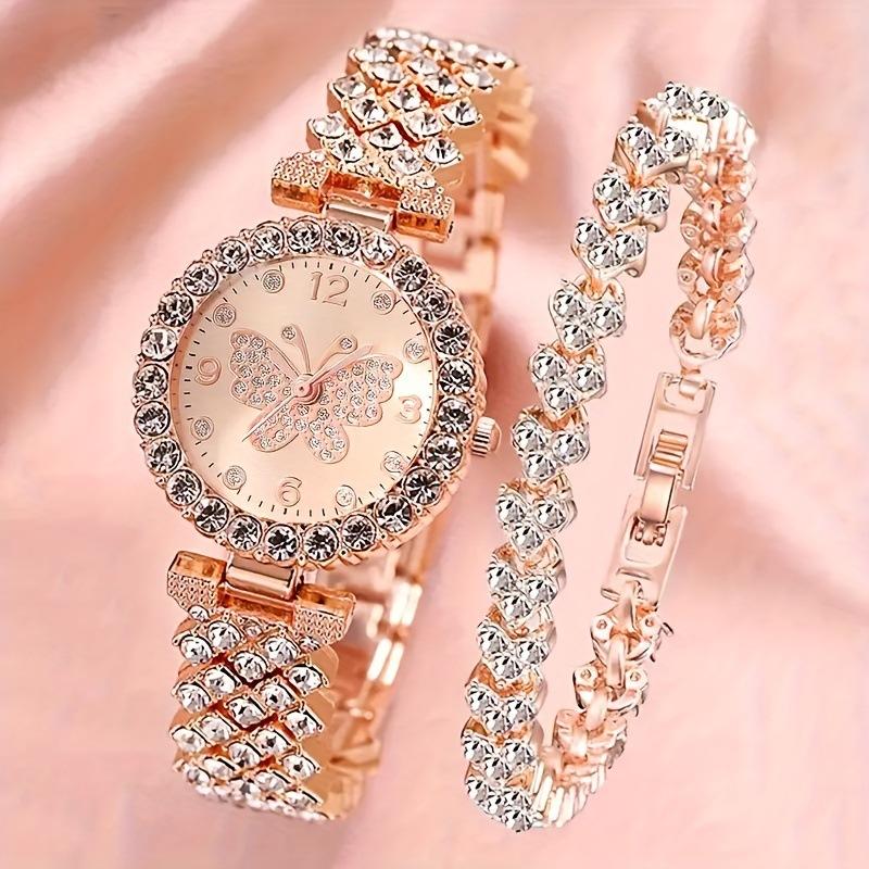 Watch Roman Pattern Diamond-encrusted Women's Watch Women's Watch Quartz Watch Bracelet Women's Watch