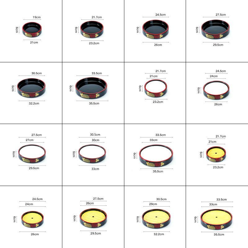 Japanese Sushi Bucket Sashimi Raw Fish Seafood Dish Cuisine Fruit Dish Restaurant Serving Plate Round Tray Salmon Ice Plate