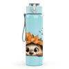 1PC Autumn Leaf Hedgehog 750ml Color Plastic Sports Water Bottle Leakproof Flip Straw Lid Suitable for Sports Office Home Use