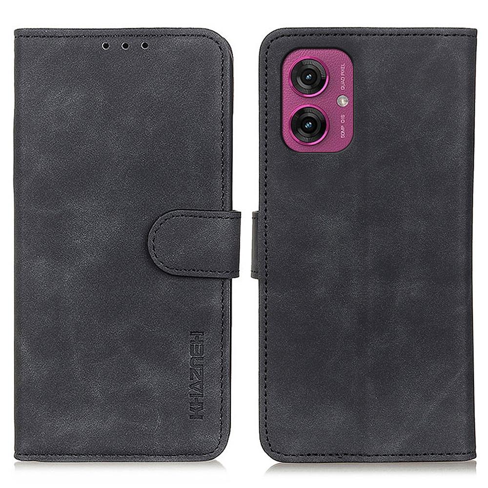 KHAZNEH For Motorola Moto G55 5G Case PU Leather Retro Texture Phone Cover