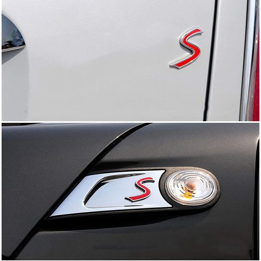 Car Exterior Styling Accessories Car 3D Letter S Emblem Sticker Grille Badge for Mini