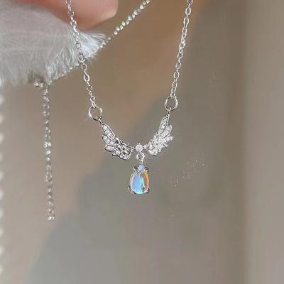 Korean   Wing Pendant Necklace Clavicle Chain For Women Girl  Jewelry Gifts
