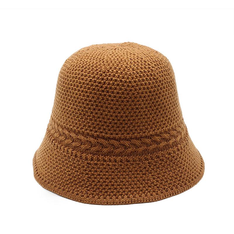 Ins Two-Stage Spring And Summer Knitted Fisherman'S Hat Children'S Bucket Hat Basin Hat Shows A Small Face
