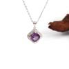 925 sterling silver ring earrings pendant necklace Created square 8.0mm Alexander nano elegant fine jewelry for women daily wear