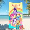 Customizable personalized beach towels My Little Pony themed designs.Suitable for the beach, yoga, sports;ideal as beach accessories