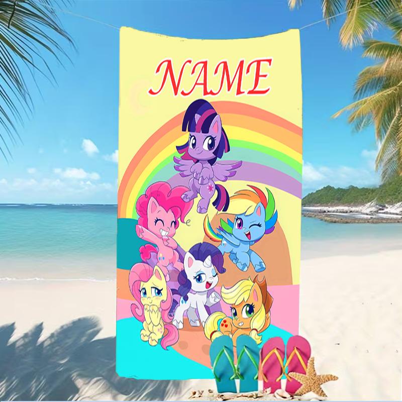 Customizable personalized beach towels My Little Pony themed designs.Suitable for the beach, yoga, sports;ideal as beach accessories