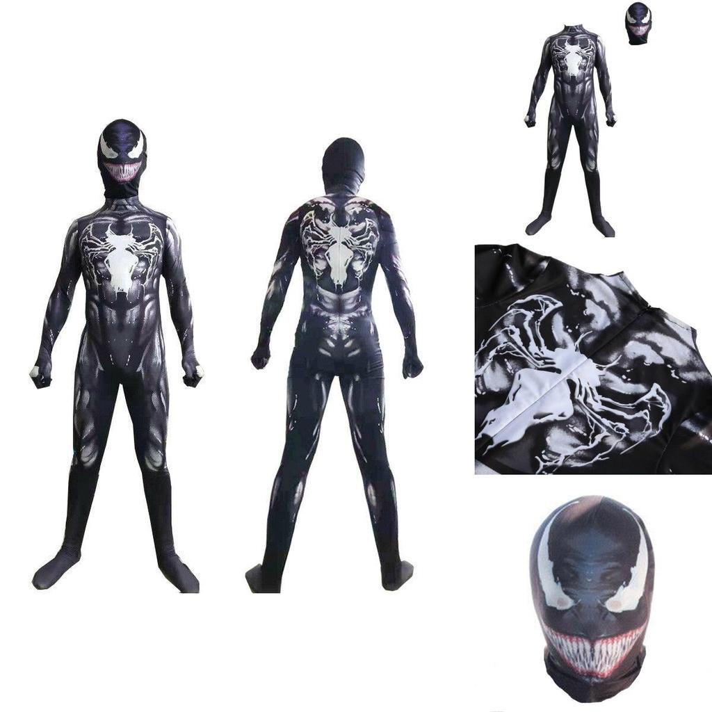 Venom Spider-man Cosplay Costume Jumpsuit With Exquisite Design And Breathable Fabric For Kids And Adults