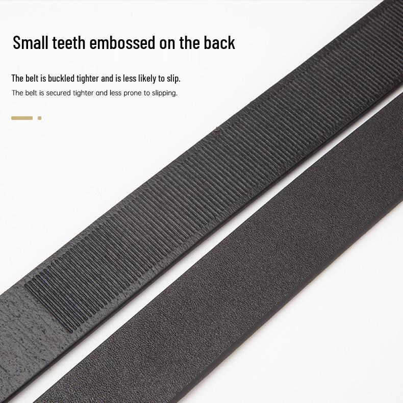 Cintura da Uomo in Vera Pelle di Mucca con Fibbia Automatica Senza Denti o Fori per Abbigliamento da Lavoro
