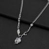 Flame Moonstone Necklace Tide Light Luxury Fashion High-end Titanium Steel Jewelry Couple Clavicle Necklace