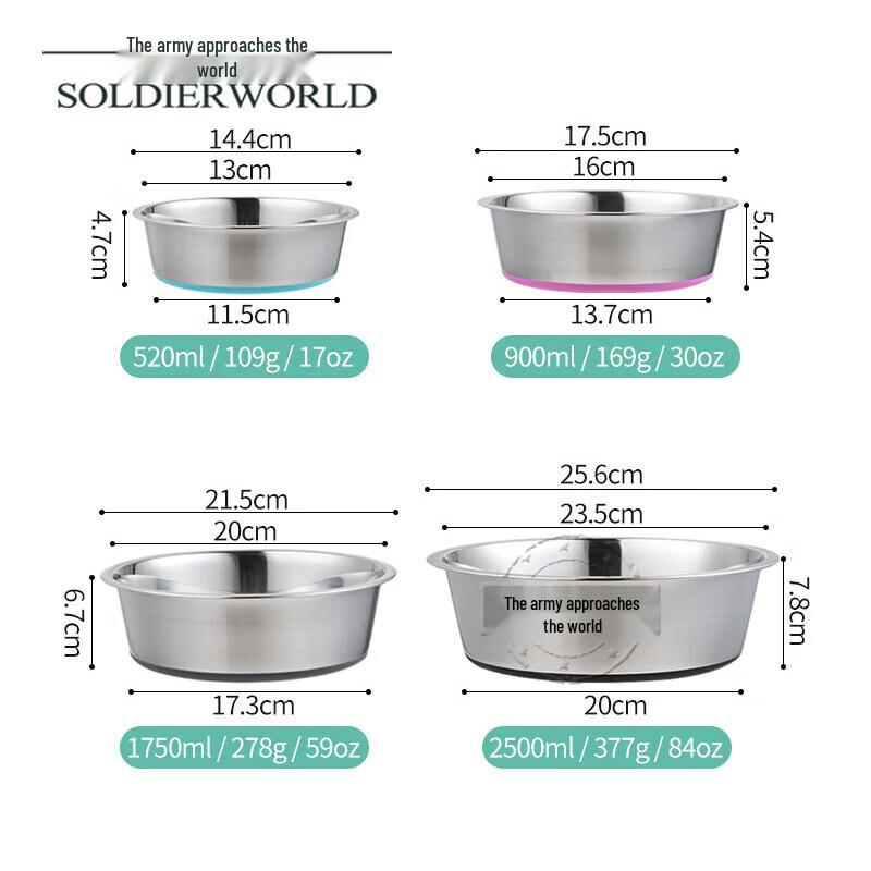 Bing Lin Tian Xia Stainless Steel Anti-Tip Dog Bowl